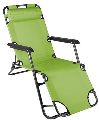 Nexos klappbare Sonnenliege Relaxliege Liegestuhl Klappliege Stahl (Grün)