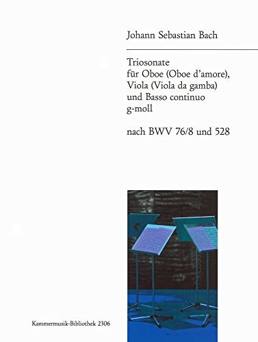Triosonate g-moll für Oboe (Oboe d'amore), Viola (Viola da gamba) und Basso continuo nach BWV 76/8 und 528 (KM 2306): Oboe,Viola und Basso continuo