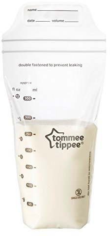 Tommee Tippee Breast Milk Storage Bags, 350ml Capacity, Pack of 36, Pre-sterilised Stand-Up Pouches, Store Expressed and Pumped Breast Milk, Secure Double Seal, Single Use