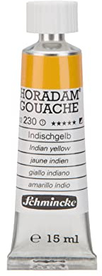 Smink – dam Gouache, indisk gul, 15 ml tub, 12 230 006, finaste gouache, naturlig opacitet, mycket pigmenterad, färgintensiv och matt