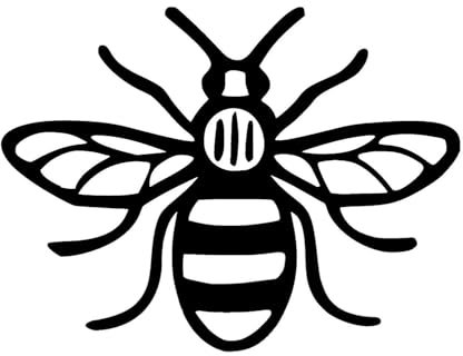 postwalldecor Made In Manchester Bee Sticker | Manchester Worker Bee Car Bumper Sticker Decal Vinyl 12 x 12 cm | Proud to be Mancunian Sticker for Car, Van, Laptop, Bedroom, Window