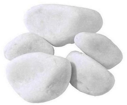 Metroquadrocasa Ciottoli di marmo Bianco Carrara in sacchi sassi decorazione giardino ornamento, 60/100 mm - Sacco da 25KG