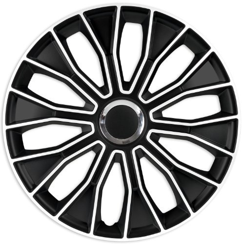 ZentimeX Z732624 Radkappen Radzierblenden universal 15 Zoll White Black