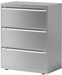 BISLEY Hängeregistraturschrank Essentials, 3 Hängeregistratur H 304 mm, Metall, 355 Silber, 47 x 80 x 100 cm