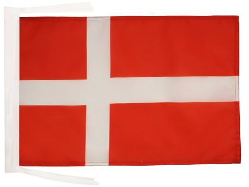 AZ FLAG Flagge Dänemark 45x30 cm Fahne Dänische Leichtes Polyester Kordeln | Für innen dekorative Flagge Danmark doppelte Nähte und verstärkte Kanten mit Schnüre