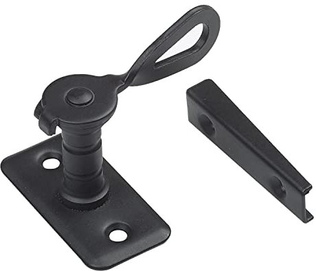 Amig - Battitacco tipo San Sebastian per persiane Mod.12-50 x 25 x 25 x 25 mm - Chiusura interna per ridurre rumori e correnti d'aria - In acciaio rifinito in nero - Include tirafondi