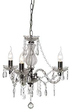 Reality Leuchten R11073000, Lampadario Trasparente, E14, 40 W, Diametro 46 cm