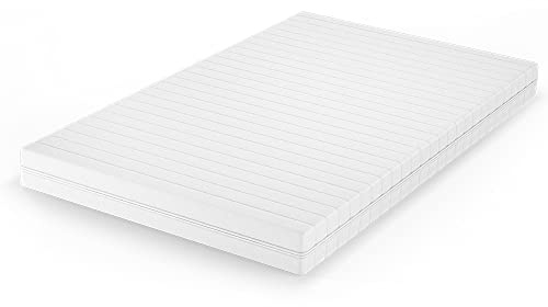 VitaliSpa Matelas en Mousse Froide, Blanc, 140x200cm H2 degré de dureté, 7 Zones, avec Housse Amovible et Surface de Couchage à élasticité ponctuelle