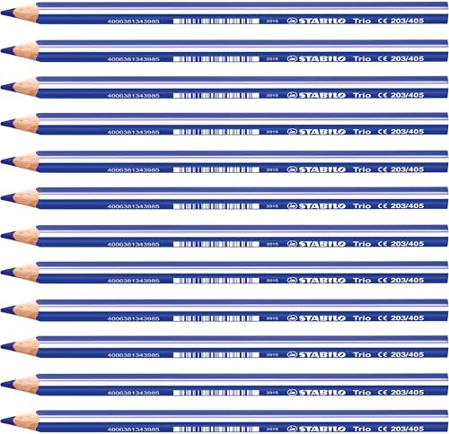 STABILO - Dreikant-Buntstift - Trio dick - 12er Pack - ultramarinblau