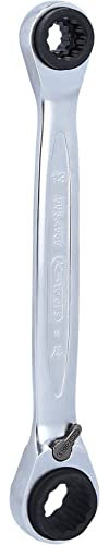 KS Tools 503.4565 4 in 1 GEARplus umschaltbar Doppel-Ratschenringschlüssel, 10x13x17x19mm