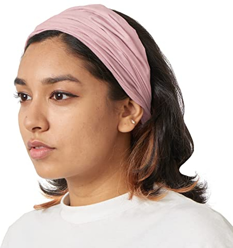 CHARM Dam sommar huvudduk bandana – hårband av bomull med elastiskt band rosa