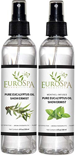 EuroSpa Aromatics Pure Eucalyptus Oil ShowerMist and Steam Room Spray, All-Natural Premium Aromatherapy Essential Oils - Variety Pack, 8 oz