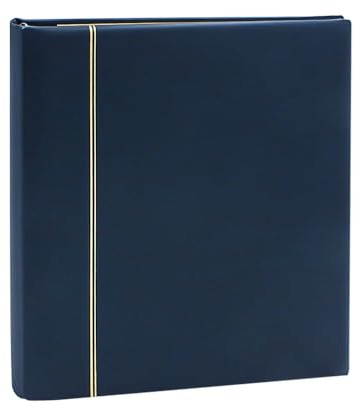 SAFE Ringbinder Favorit blau, 14-Ring, Kunstleder | Leeres Sammelalbum in kobaltblauer Skai-Ausführung mit 14 Stahlringen, zwei Blattwendern und zwei Karton-Vorsatzblättern