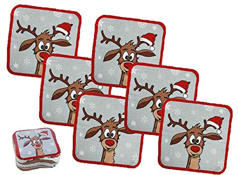 itsisa 6er Pack Magisches Handtuch Rentier - tolles Wichtelgeschenk/Adventskalenderfüllung