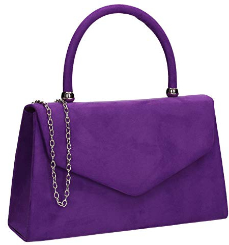 SwankySwans Kendall Suede Envelope Party Prom Clutch Bag - Bolsa Mujer