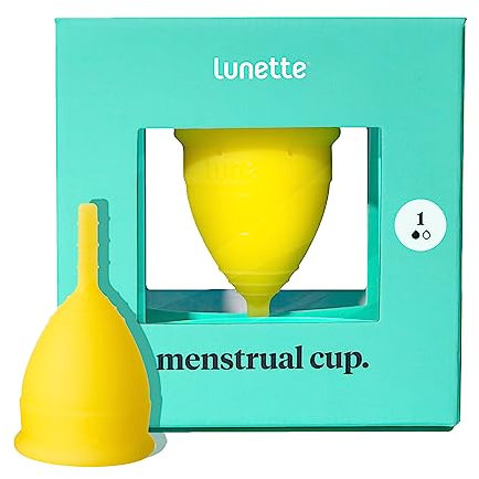 Lunette Copa Menstrual Reutilizable 100% Silicona de Grado Médico - Yellow - Modelo 1 para Flujo Ligero