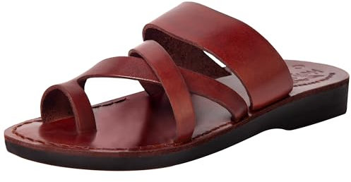 Holy Land Market Unisex Leder Biblische Flip Flops (Jesus - Yashua) Shepherd's Field II, Braun (braun), 43 EU