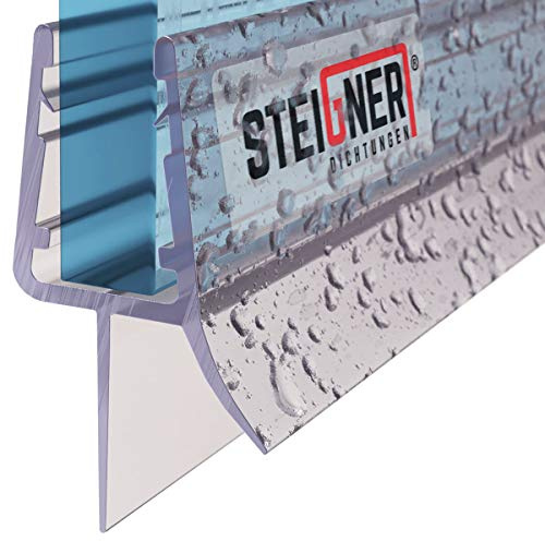 STEIGNER Duschdichtung UK03 80 cm (1 Stk.) Transparent gerade 6-8 mm | Dichtung für Eckeinstieg Dusche oder Fünfeckdusche mit Duschtür - Schutz gegen Auslaufen, Perfekte Passform, Einfache Montage
