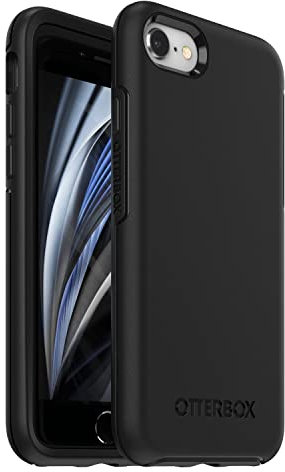 OtterBox Symmetry Case for iPhone 7/8/SE 2nd Gen/SE 3rd Gen, Shockproof, Drop proof, Protective Thin Case, 3x Tested to Military Standard, Black, No Retail Packaging