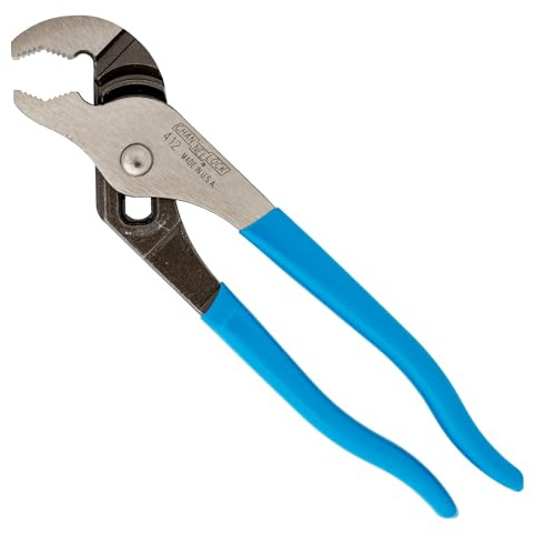 CHANNELLOCK 412 6.5-inch V-Jaw Tongue & Groove Pliers, Made in USA, 0.94-inch Jaw Capacity, Forged High Carbon Steel, More Points of Contact on Round Stock