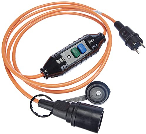 Bachmann Personenschutz-Verlängerungskabel mit PRCD 230V 3m Kabel Orange, Schwarz 341.880