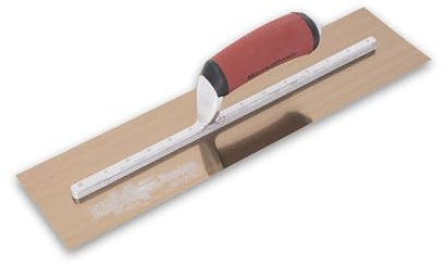 Truelle de lissage pour cloisons sèches de Marshalltown, truelle à plâtre en acier doré avec manche DuraSoft, dimensions : 457x127 mm