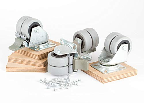 SunnyDeals Strandkorb-Transportrollen 4er Set inkl. Schrauben & Platten | Robuste Rollen für einfaches Verschieben von Strandkörben & schweren Möbeln