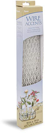 Darice 6614-102 Galvanized Chicken Wire Net for Craftwork, 18 by 39-Inch, Painted White