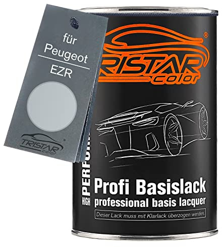 TRISTARcolor Autolack Dose spritzfertig für Peugeot EZR Gris Aluminium Metallic/Chronos Silber Metallic Basislack 1,0 Liter 1000ml