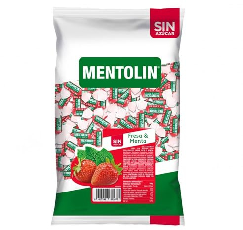 Mentolín - Fresa & Menta - Caramelo duro sin azúcares con edulcorantes - 1 kg