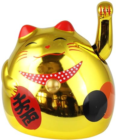 Freak Scene Glückskatze - Maneki-Neko - rundliche Winkekatze 8 cm - Gold