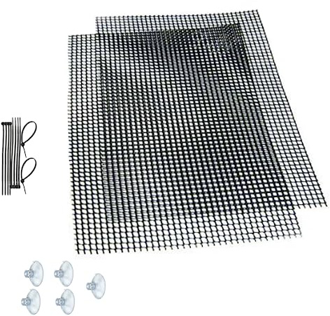 Luffy Decorative Aquatic Moss Wall, 2 Plastic Floor Wire Mesh Sheets, Air Vent Screens, Aquarium Plant Accessory for Seaweed, Net Pad for DIY Projects, Carpet for Fish Tank, 12 x 8 Inches