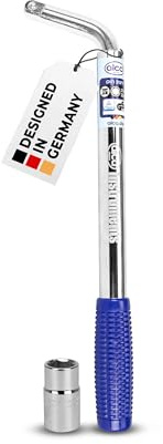 alca® Radmutterschlüssel ausziehbar 35-53 cm, TÜV-Zertifiziert | mit rutschfestem Kunststoffgriff, 1/2 Zoll Vierkant Aufnahme, inkl. 21er Nuss, Gefertigt aus Chrom Vanadium Stahl