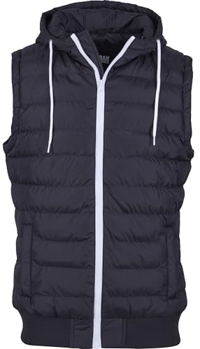 Urban Classics Herr S Bubble Hooded Vest väst, Blk/vit, S