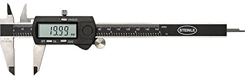 STEINLE 1321 Digital Messschieber 150 mm mit Feststellschraube, Ablesung: 0,01 mm Tiefenmaß eckig