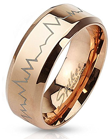 Bungsa 67 (21.3) Herzschlag Ring Rosegold Edelstahl Damen & Herren 49-70