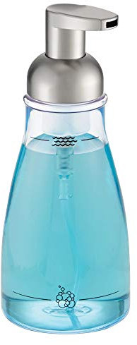 iDesign Schaumseifenspender, nachfüllbarer Pumpspender mit Schaumpumpe, sparsamer Seifenspender aus Kunststoff, durchsichtig