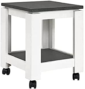 HAKU Beistelltisch auf Rollen granitoptik weiß MDF Couchtisch rollbar mit Ablage - Maße: B 35 x H 45 x T 35 cm Style: Modern