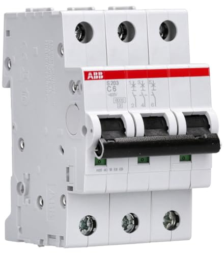ABB 2CDS253001R0064 S203-C6 Sicherungsautomat Leitungsschutzschalter 1STK | Charakteristik C - 6 kA Schaltvermögen - Hutschienenmontage - Zuverlässige Industriequalität - 2CDS253001R0064