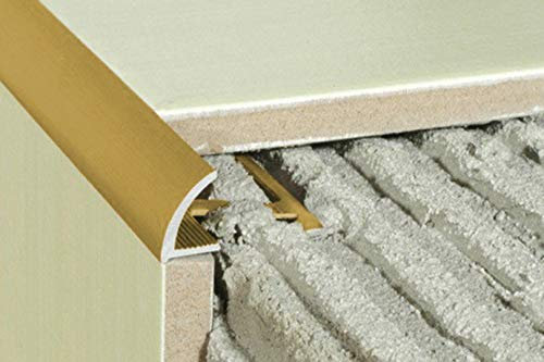 2 metri alluminio piastrelle BORDO PROFILO ALLUMINIO Listello Schiene 8/10mm A53 - Oro, 10 mm