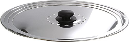 BAUMALU - Couvercle Multi-Degrés avec Trou Vapeur - Acier Inoxydable Haut de Gamme - Bouton Bakélite, Bord en Escalier - Pour Ustensiles de Ø28, 30 et 32 cm, Argente