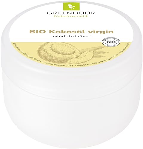 GREENDOOR reines Bio Kokosöl Virgin 200ml kaltgepresst nativ naturbelassen, natürlicher Kokosnuss-Duft, parfümfrei Massage-Öl Körperöl Hautpflege Körper-Pflege Haarpflege Naturkosmetik Rasieröl