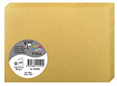 Clairefontaine 12590C - Packung mit 25 Karten Pollen, Format C6 11x15,5 cm, 210g, ideal für Ihre Korrespondenz und Einladungen, Gold, 1 Pack