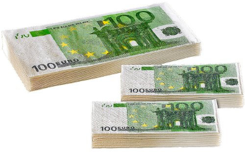 Pearl Lot de mouchoirs et Serviettes en Papier imprimés 100 Euros