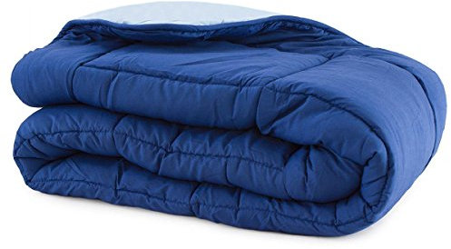 Trapunta caldissima piumone anallergico Singolo una piazza - bicolor N363 BLU-CELESTE
