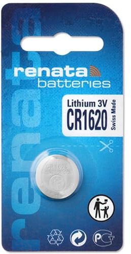 GENUINE RENATA LITHIUM BATTERIES SILVER OXIDE WATCH BATTERY CELL COIN SWISS MADE (CR1620 > PackOf-1)