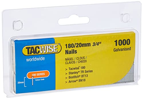 Tacwise 0360 Clous de Finition Brad Galvanisés de Type 18G / 20 mm, Lot de 1000