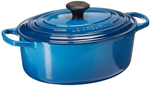 Le Creuset Horno holandés ovalado de hierro fundido esmaltado, 5 cuartos de galón, Marsella