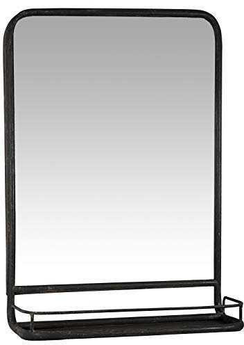 IB Laursen - Wandspiegel mit Ablage, Metall, Schwarz, B 14 x H 70 x L 49cm (3129-25)