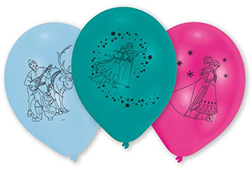 Amscan 999366 - 10 Latexballons Frozen, Durchmesser 25,4 cm, Dekoration, Luftballon, Prinzessinnen, Geburtstag, Themenparty